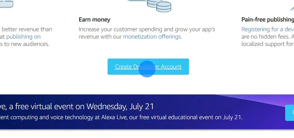 Click "Create Developer Account"