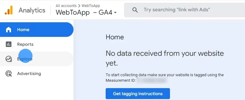 Click "Explore" in the menu on the left side.