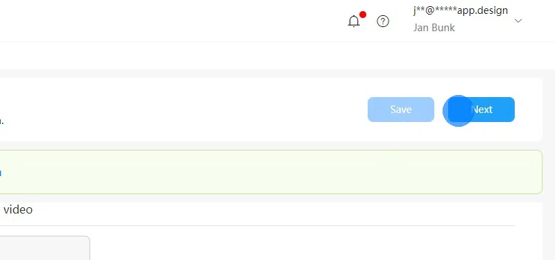 Click "Next" at the top right.