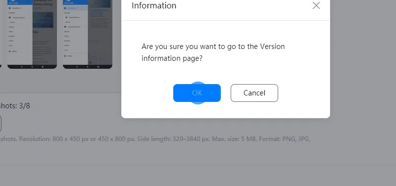 Click "OK" on the dialog.