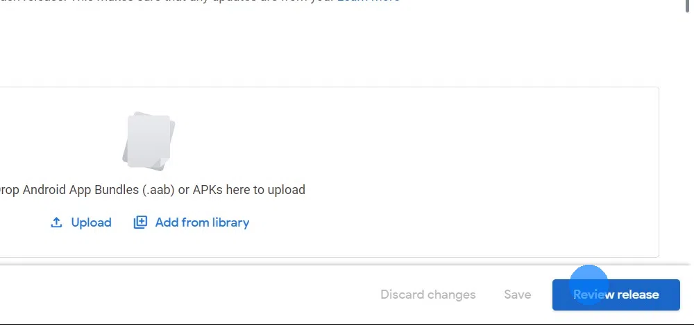 Click "Review release" at the bottom right.