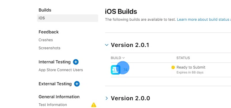 Click the most recent version.