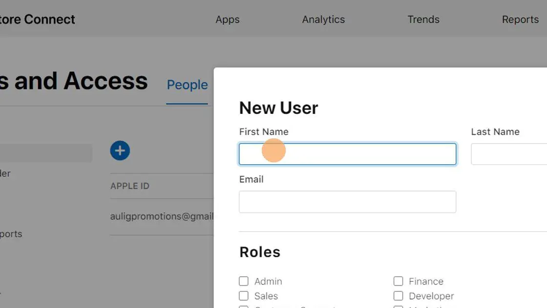 Enter my first name in the "First Name" field: