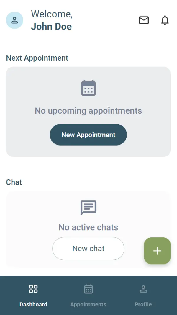 Illustration of a person looking at the HometownNP app which we created from their website