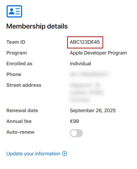 Screenshot from Apple mentioning that it could take up to 48 hours to activate the developer account