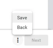 A screenshot of the save button hidden in the dots menu.