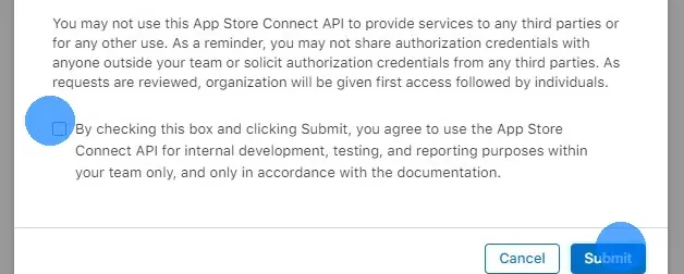 Tick the checkbox to agree to the terms.