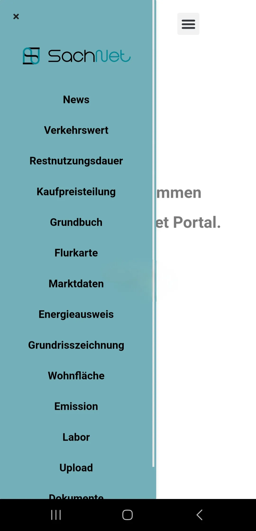 A graphic containing a screenshot of the SachNet app which we made from the SachNet website