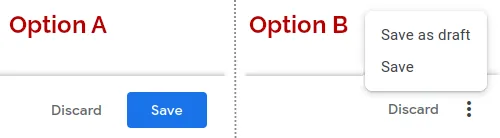 A screenshot of the save button hidden in the dots menu.