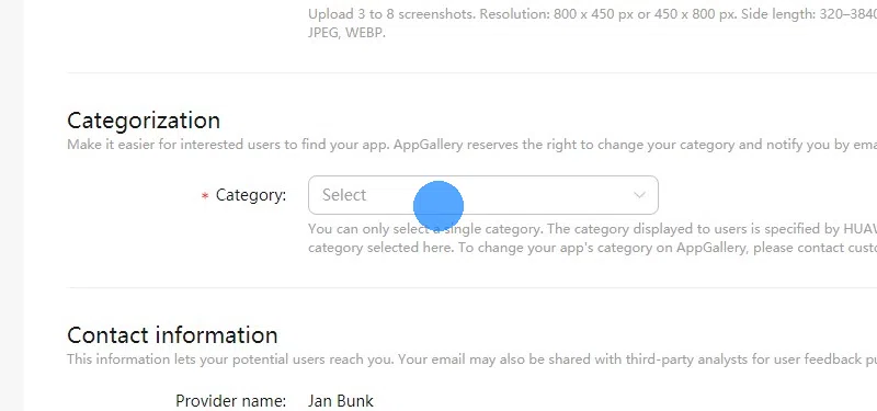 Select a category for your app.
