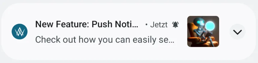A push notification in the 'collapsed' state.