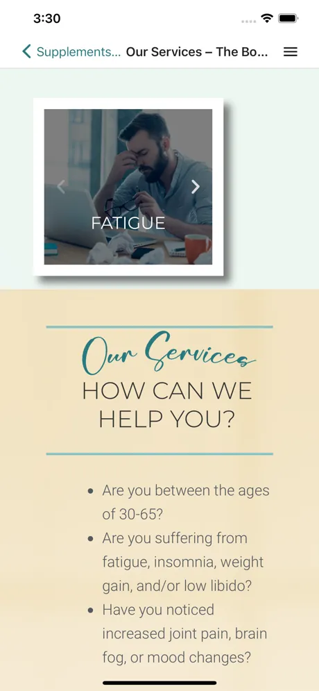 Illustration of a person looking at the The Body Mod app which we created from their website