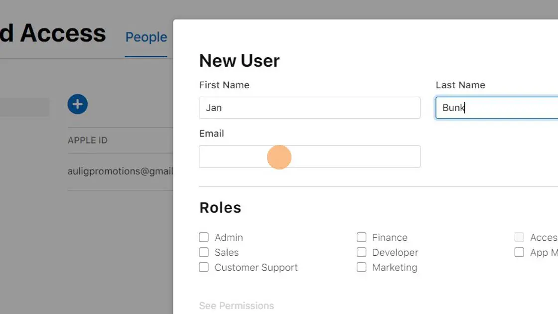 Enter my Apple account email in the "Email address" field: