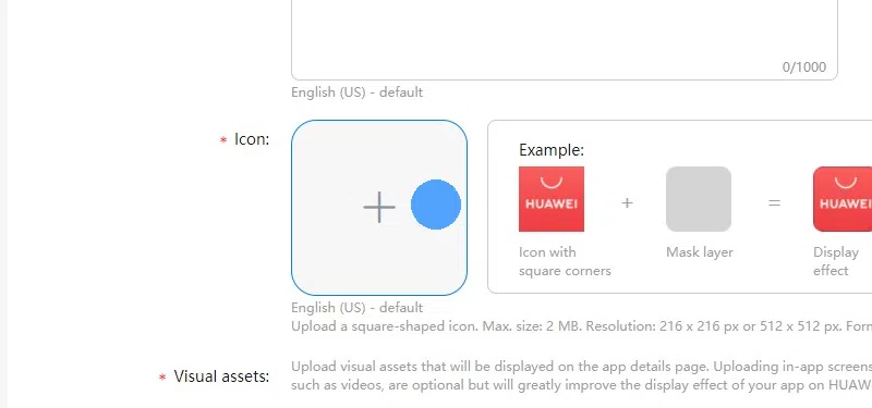 Upload the app icon.