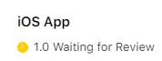 A screenshot where it says version 1.0 is waiting for review.